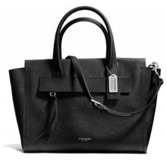 Coach Bleecker Riley saffiano leather satchel bag